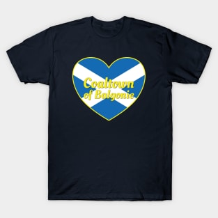 Coaltown of Balgonie Scotland UK Scotland Flag Heart T-Shirt